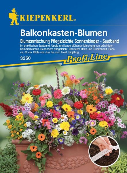 Kiepenkerl - Blumenmischung Balkonkasten-Blumen Pflegeleichte Sonnenkinder, Saatband